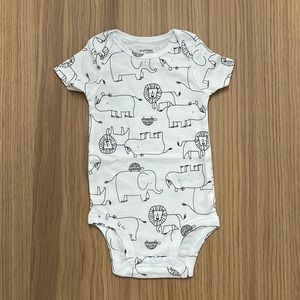 Carter’s, Simple joys by Carter’s, baby short sleeve onesie, animals 3-6 months